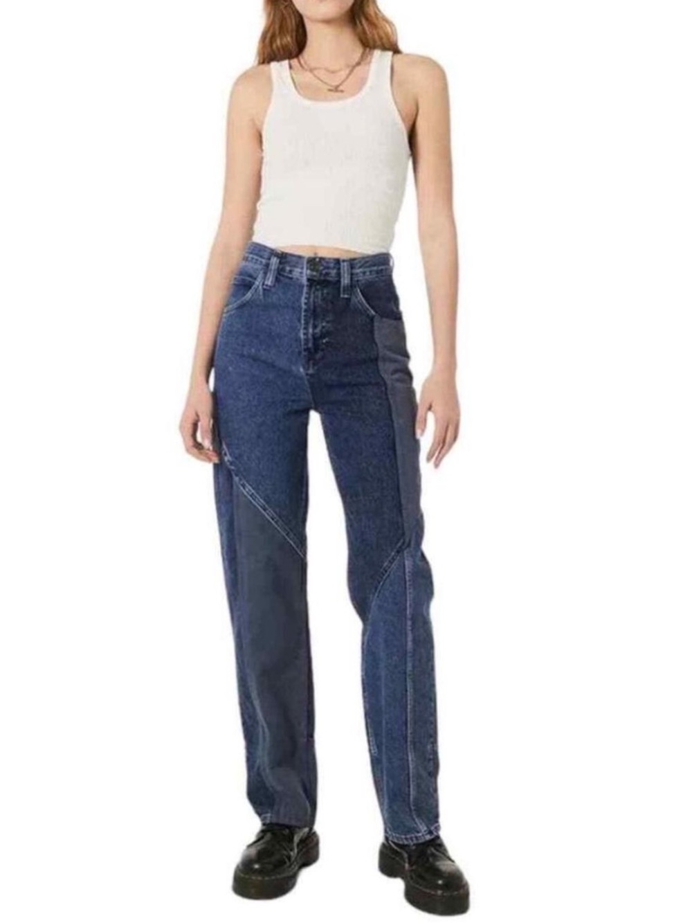 BDG Urban Outfitters Modern Boyfriend Patchwork Jeans W27 L32 Blue
